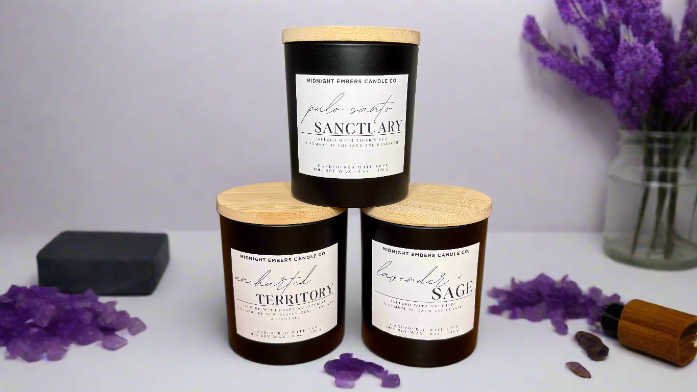 Palo Santo Sanctuary Crystal Candle