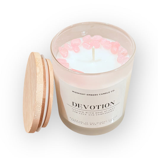 Devotion: Rose Quartz Infused Candle