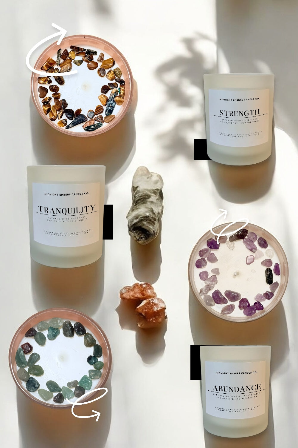 Abundance: Green Aventurine Infused Crystal Candle