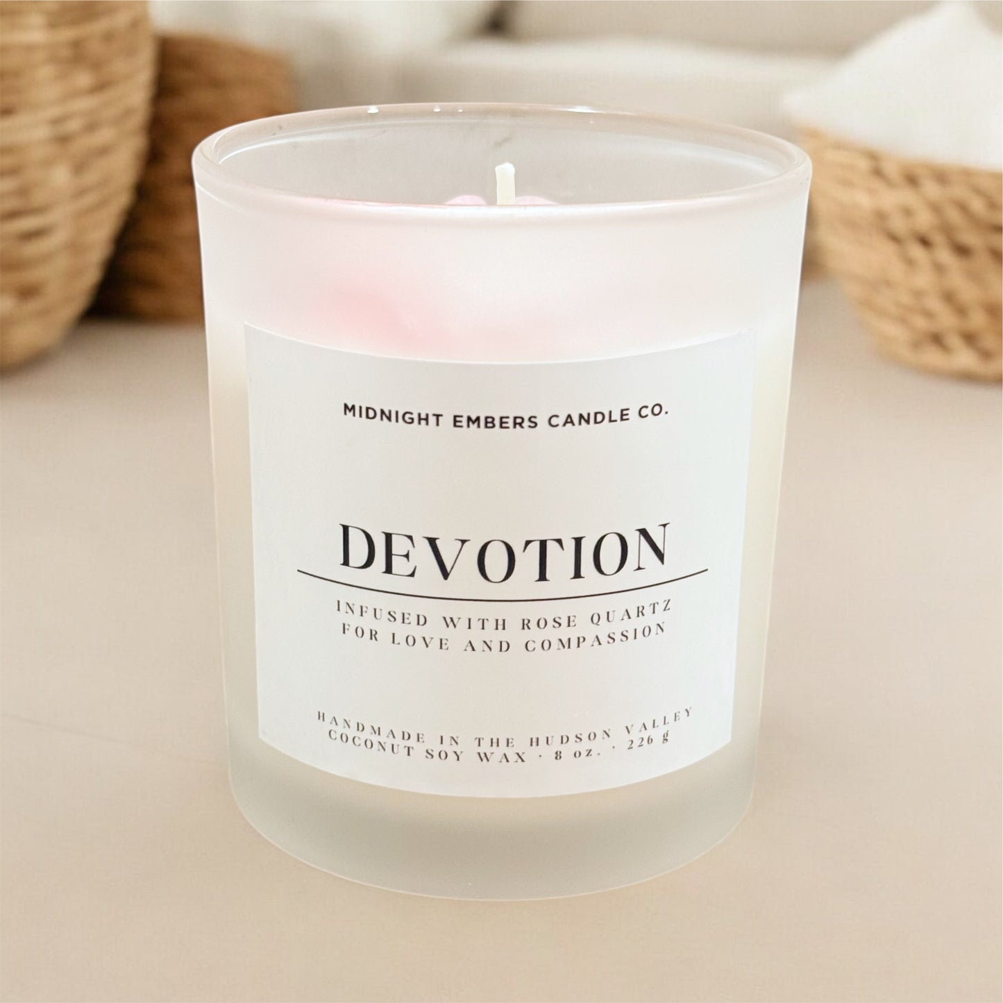 Devotion: Rose Quartz Infused Candle