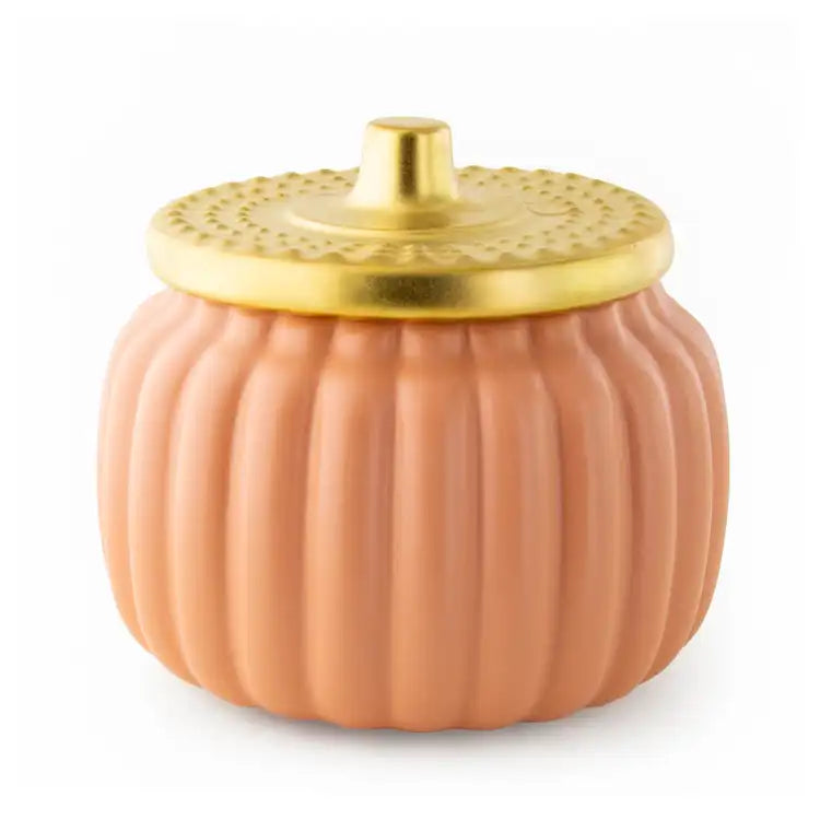 Orange Ceramic Pumpkin Jar Candle | 18 oz Fall Decor