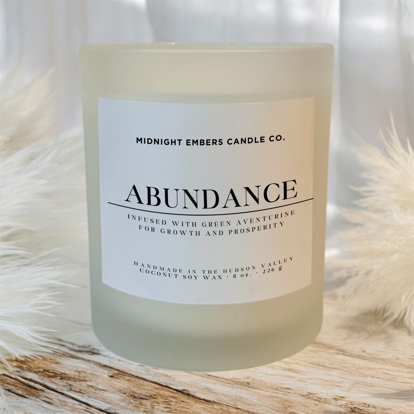 Abundance: Green Aventurine Infused Crystal Candle