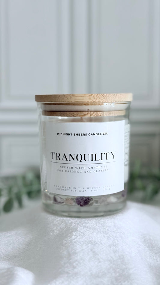 Tranquility: Amethyst Infused Crystal Candle