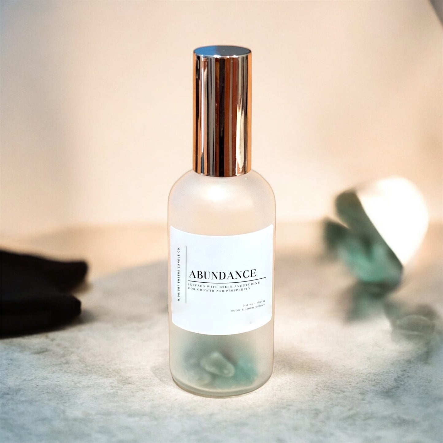 Abundance: Green Aventurine Infused Crystal Candle