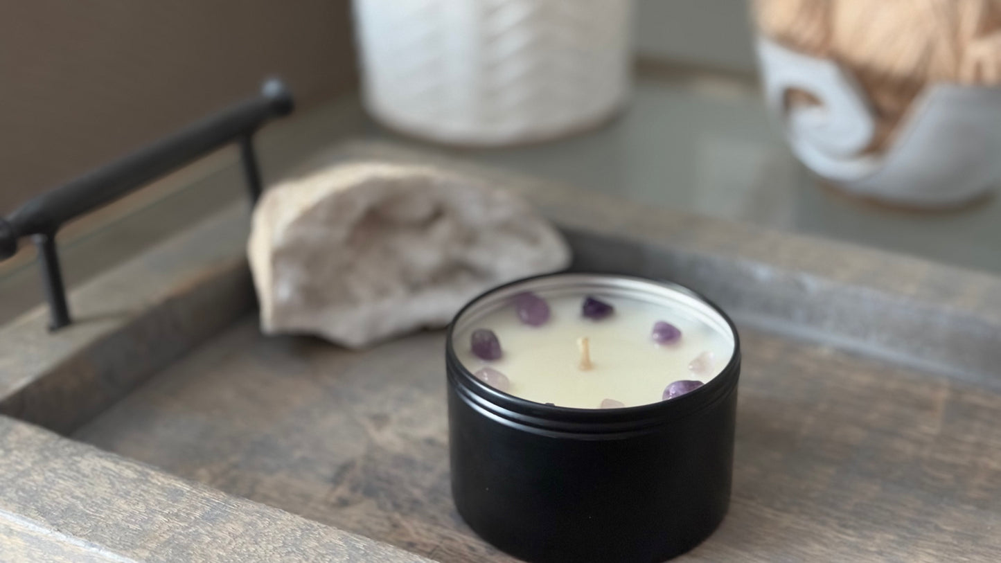 Lavender + Sage Crystal Candle