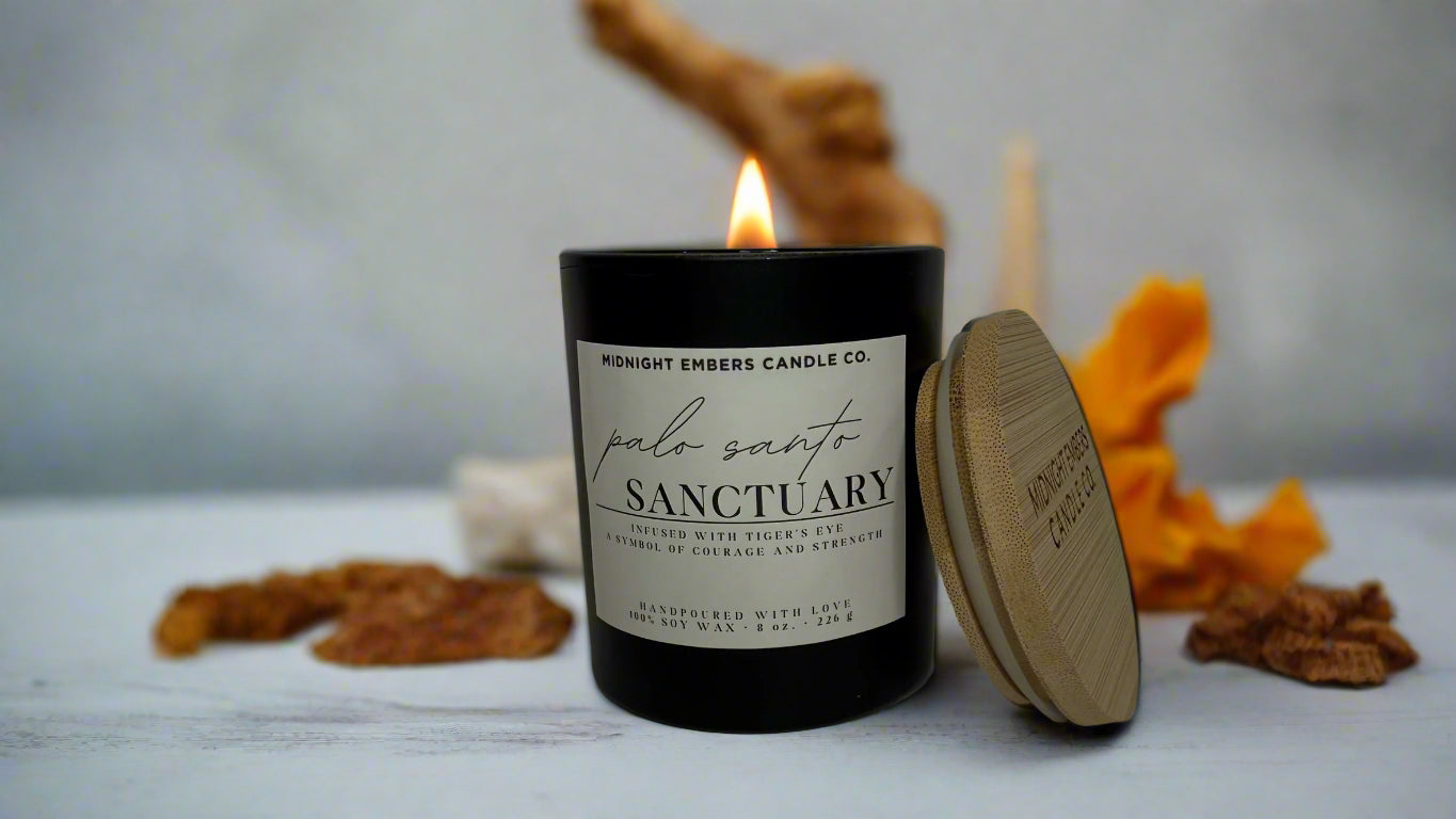 Palo Santo Sanctuary Crystal Candle