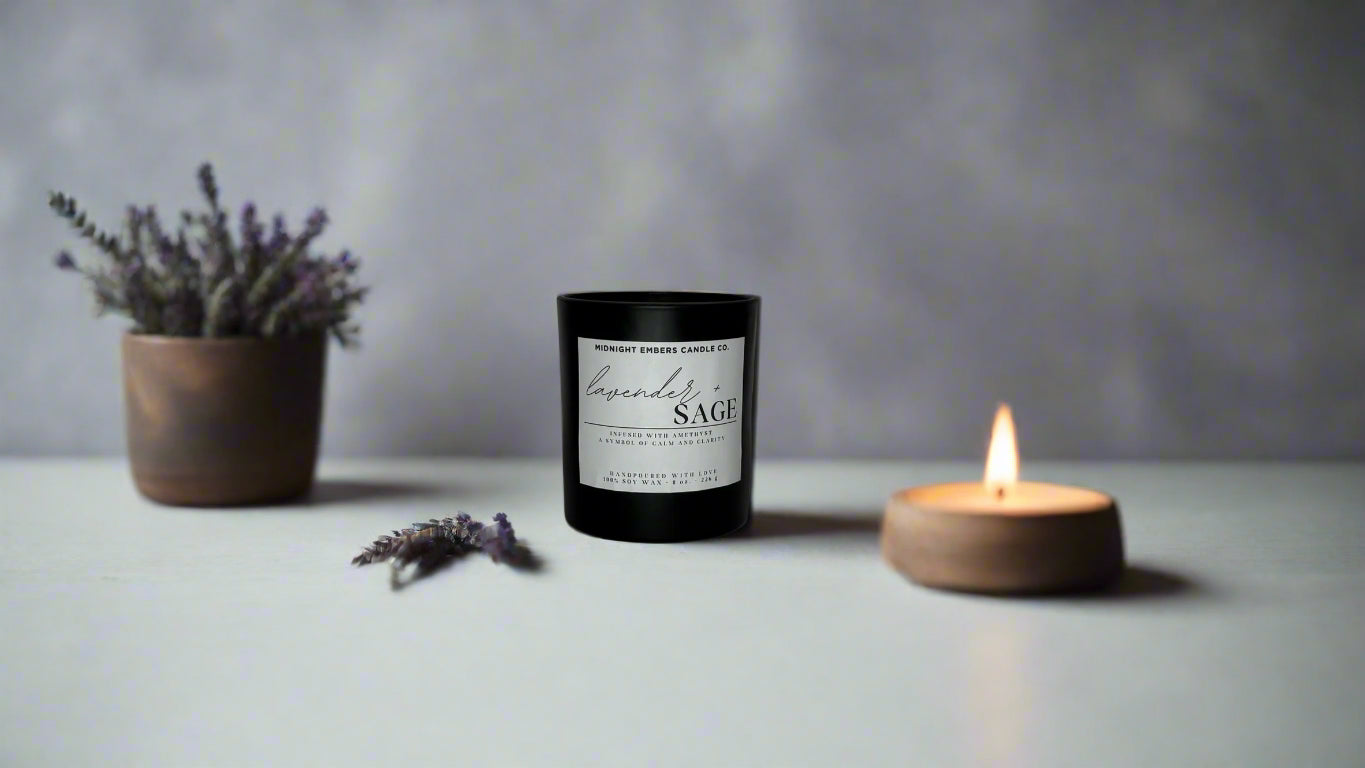 Lavender + Sage Crystal Candle