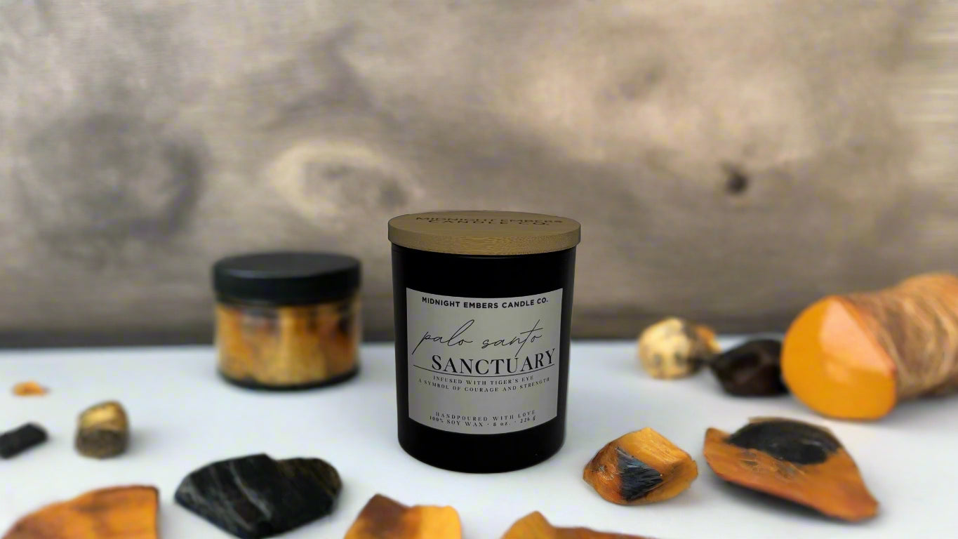 Palo Santo Sanctuary Crystal Candle