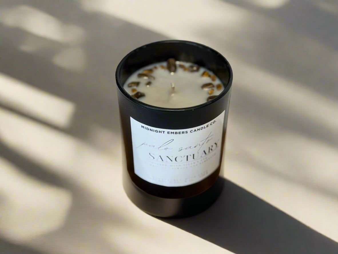 Palo Santo Sanctuary Crystal Candle