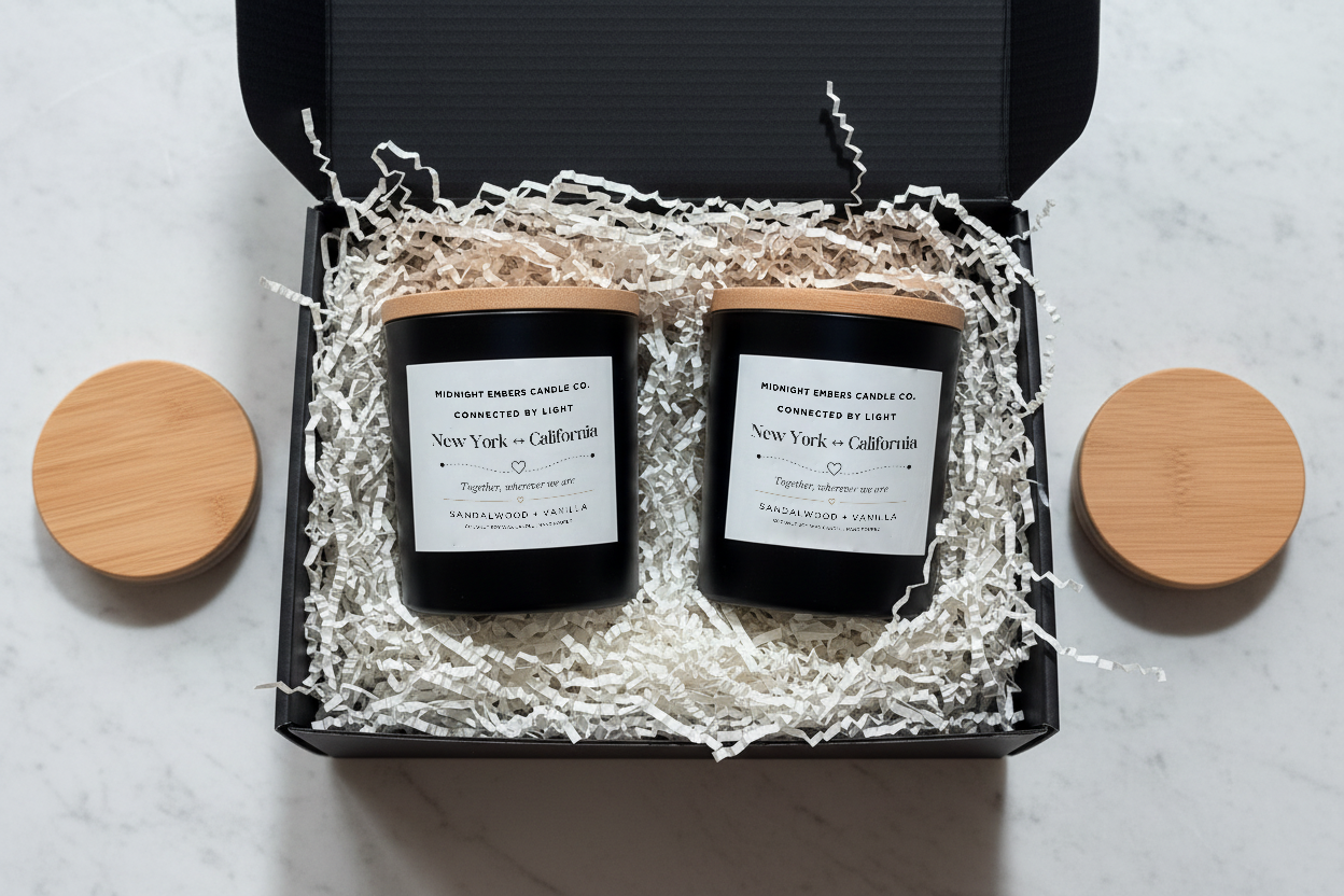 Connected by Light - Long Distance Candle Gift Set