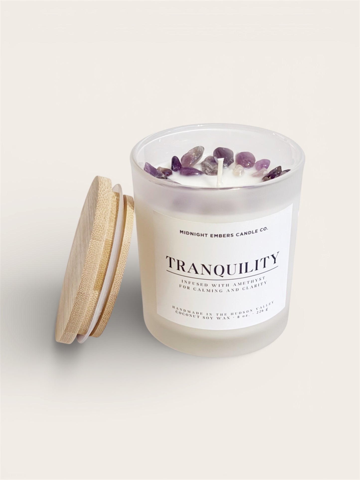 Tranquility: Amethyst Infused Crystal Candle
