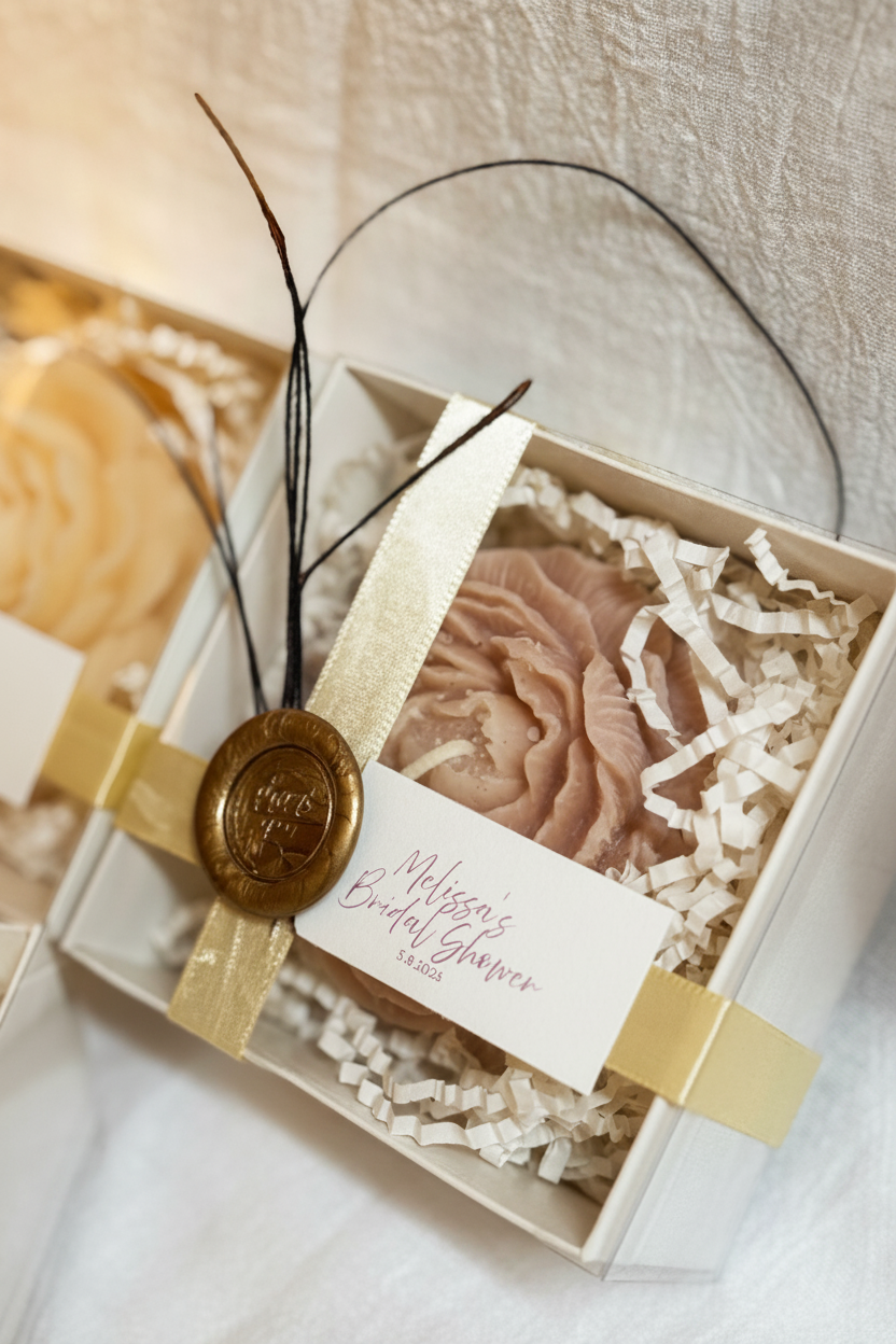 Peony Pillar Candle | Signature White Gift Box
