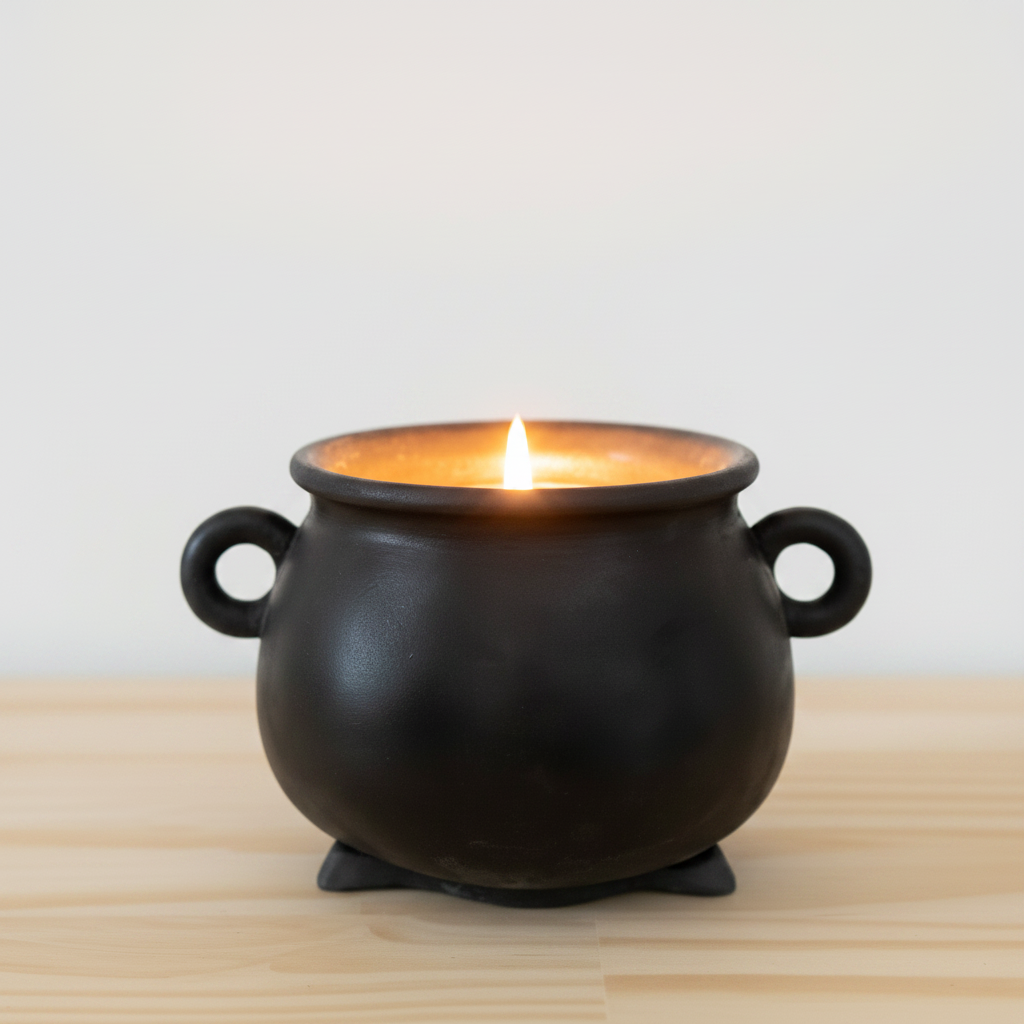 Cauldron Candle — Bright White Background