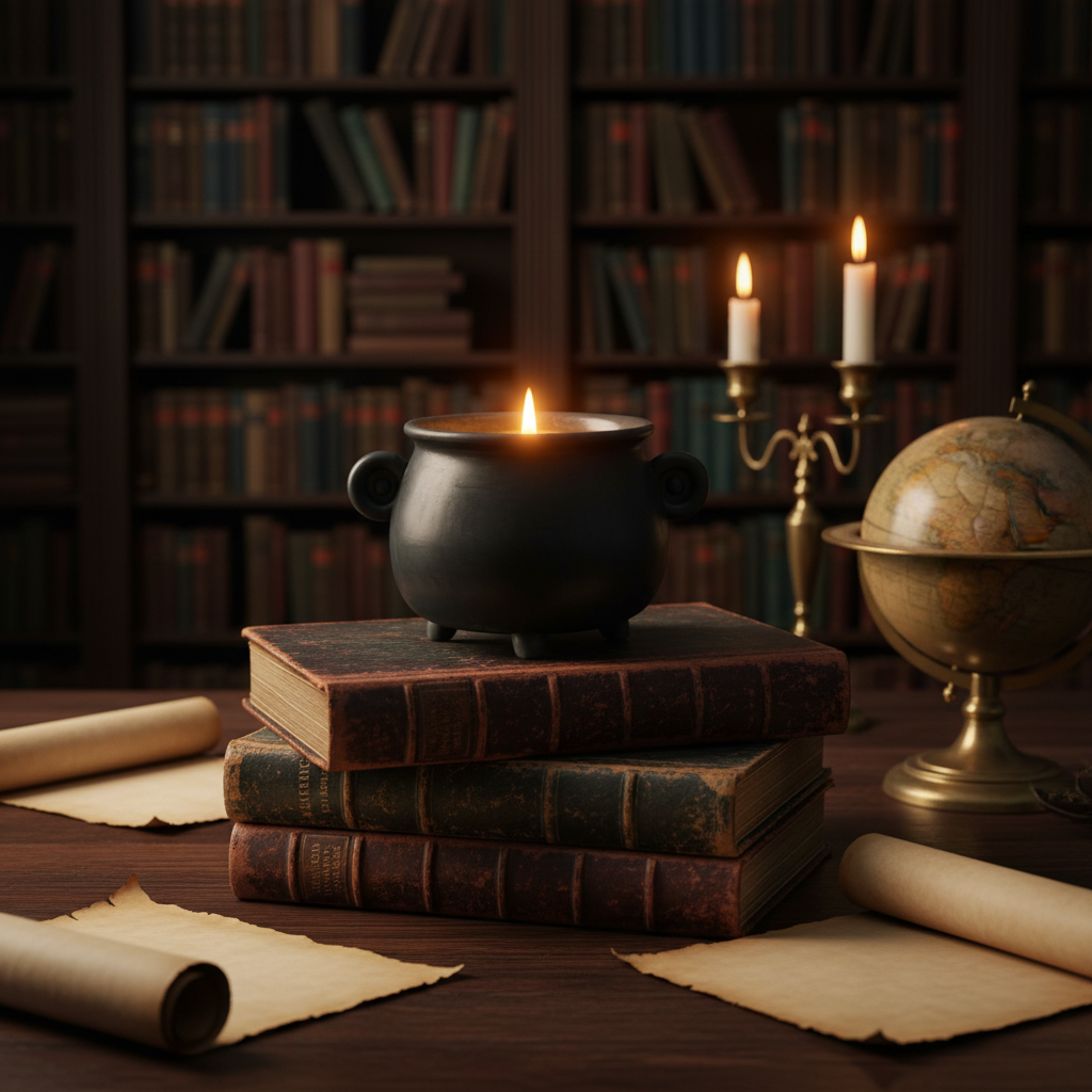 Cauldron Candle — Dark Academia Lit