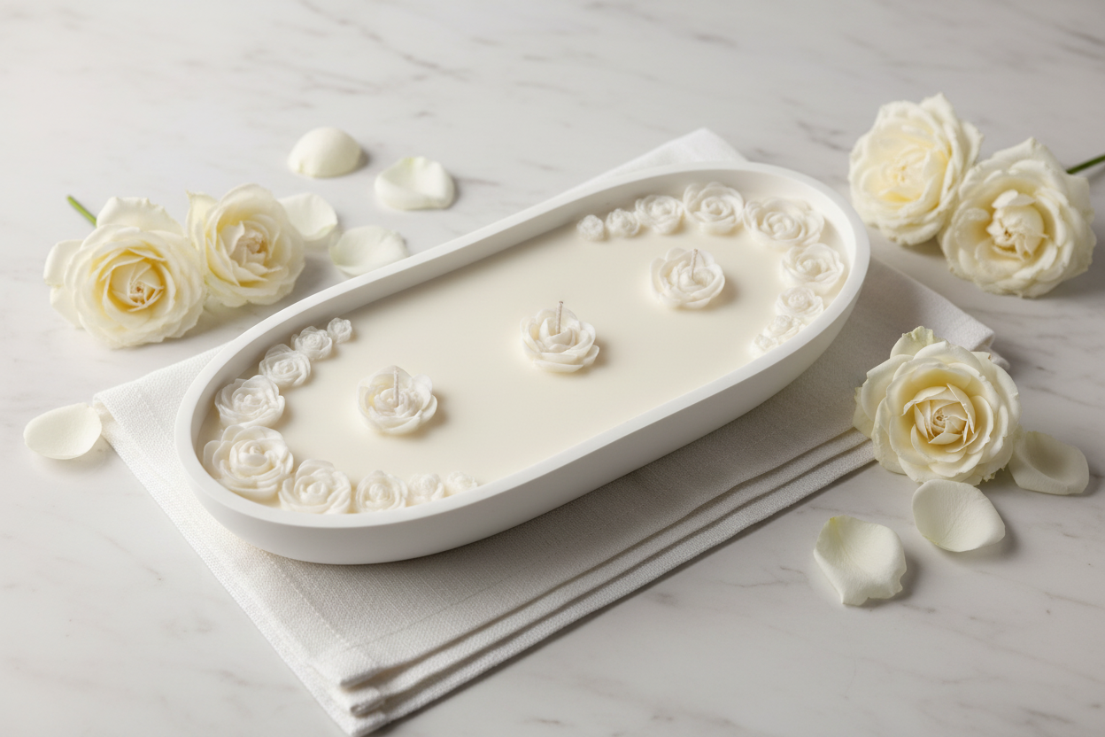 Dough Bowl Candle - Marble & Roses