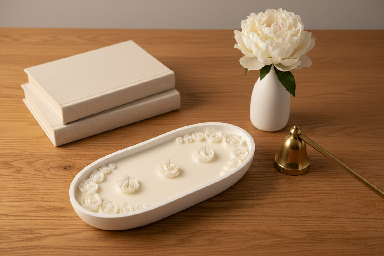 Dough Bowl Candle - Oak Desk Lifestyle