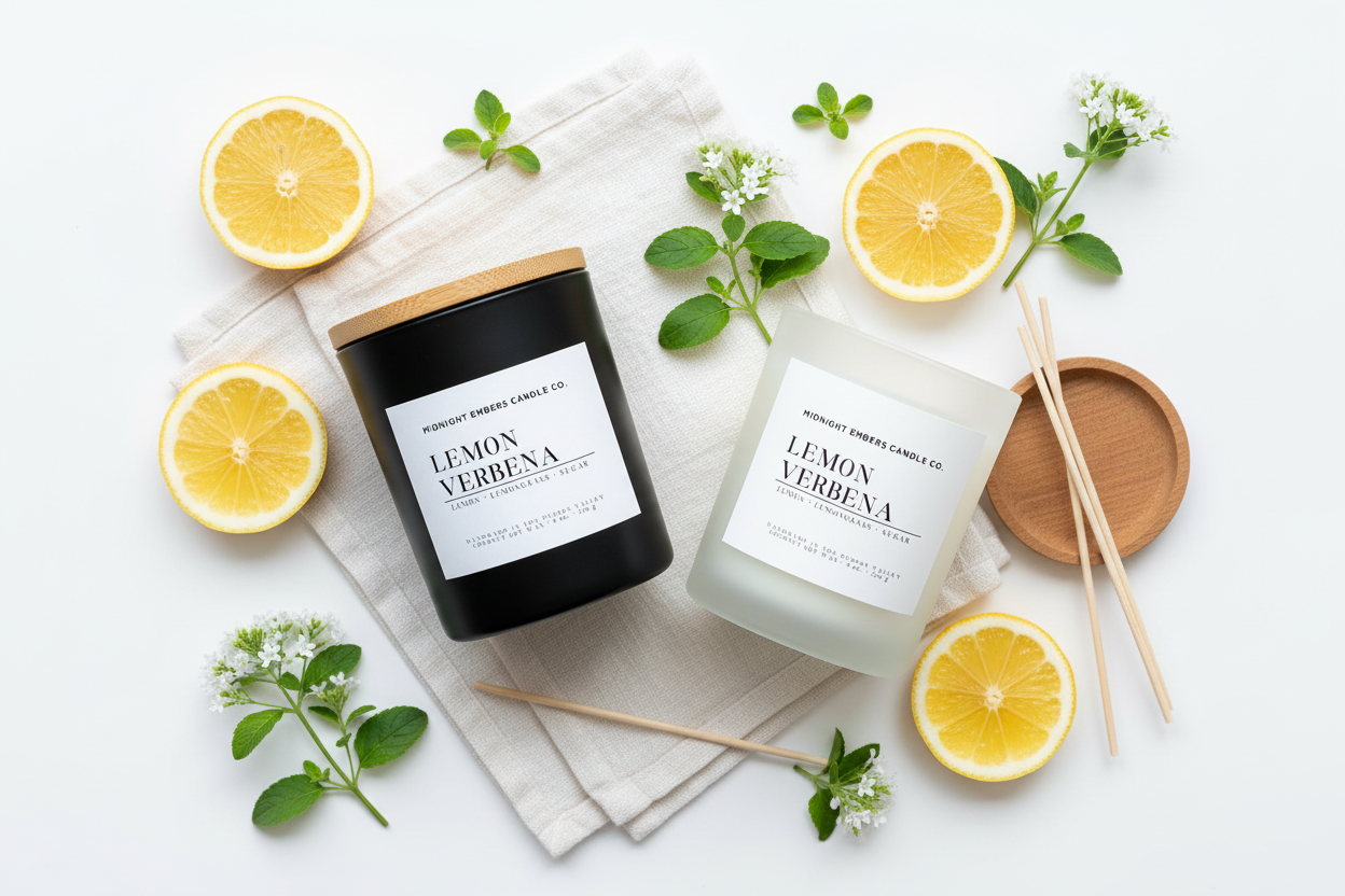 Flat Lay - Both Candles with Citrus Elements