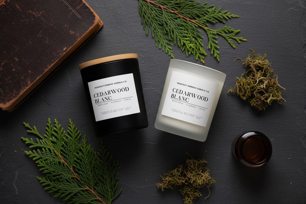 Flat Lay - Both Candles with Natural Elements