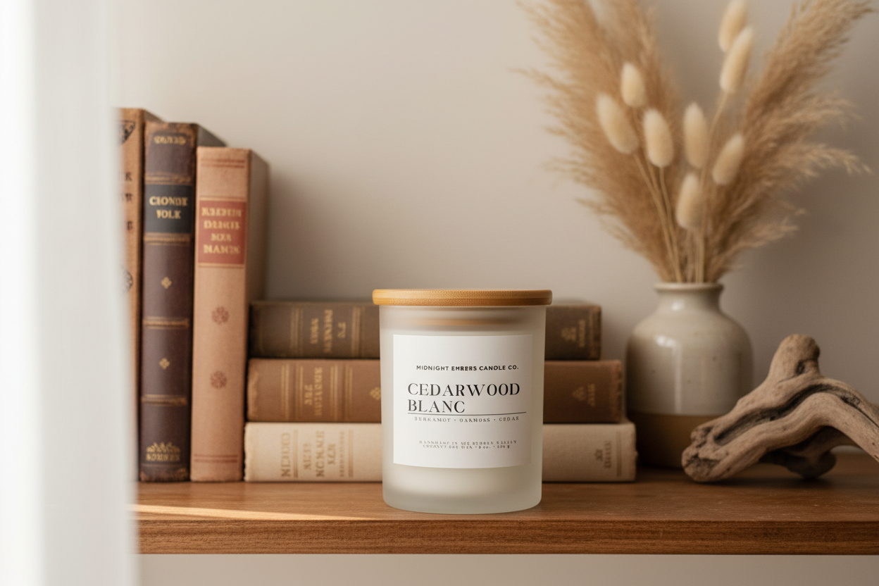 Frosted White - Library Shelf with Books
