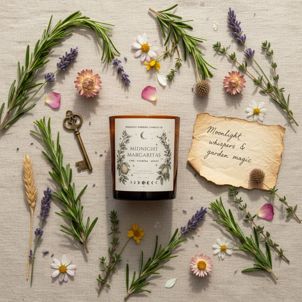 Garden herb flat lay