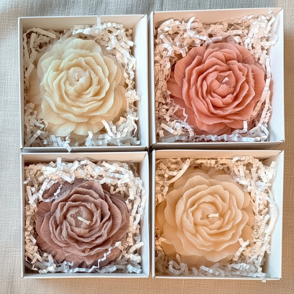 Peony Pillar Candle | Signature White Gift Box
