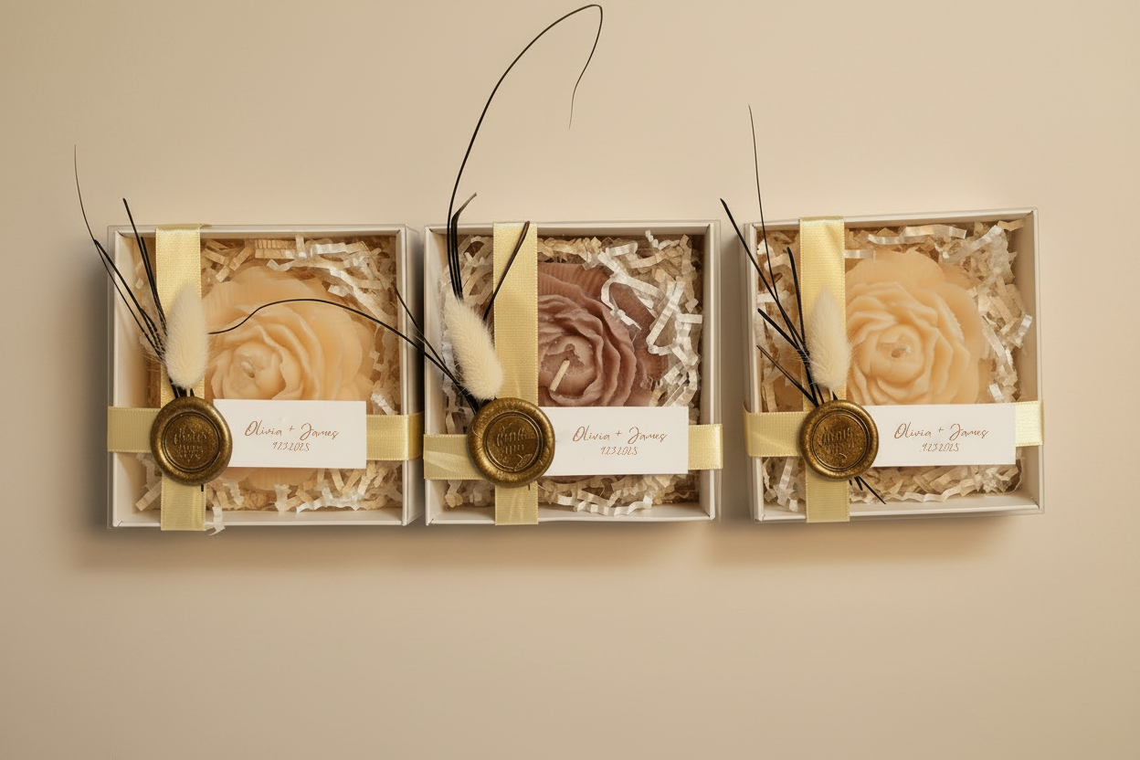 Peony Pillar Candle | Signature White Gift Box