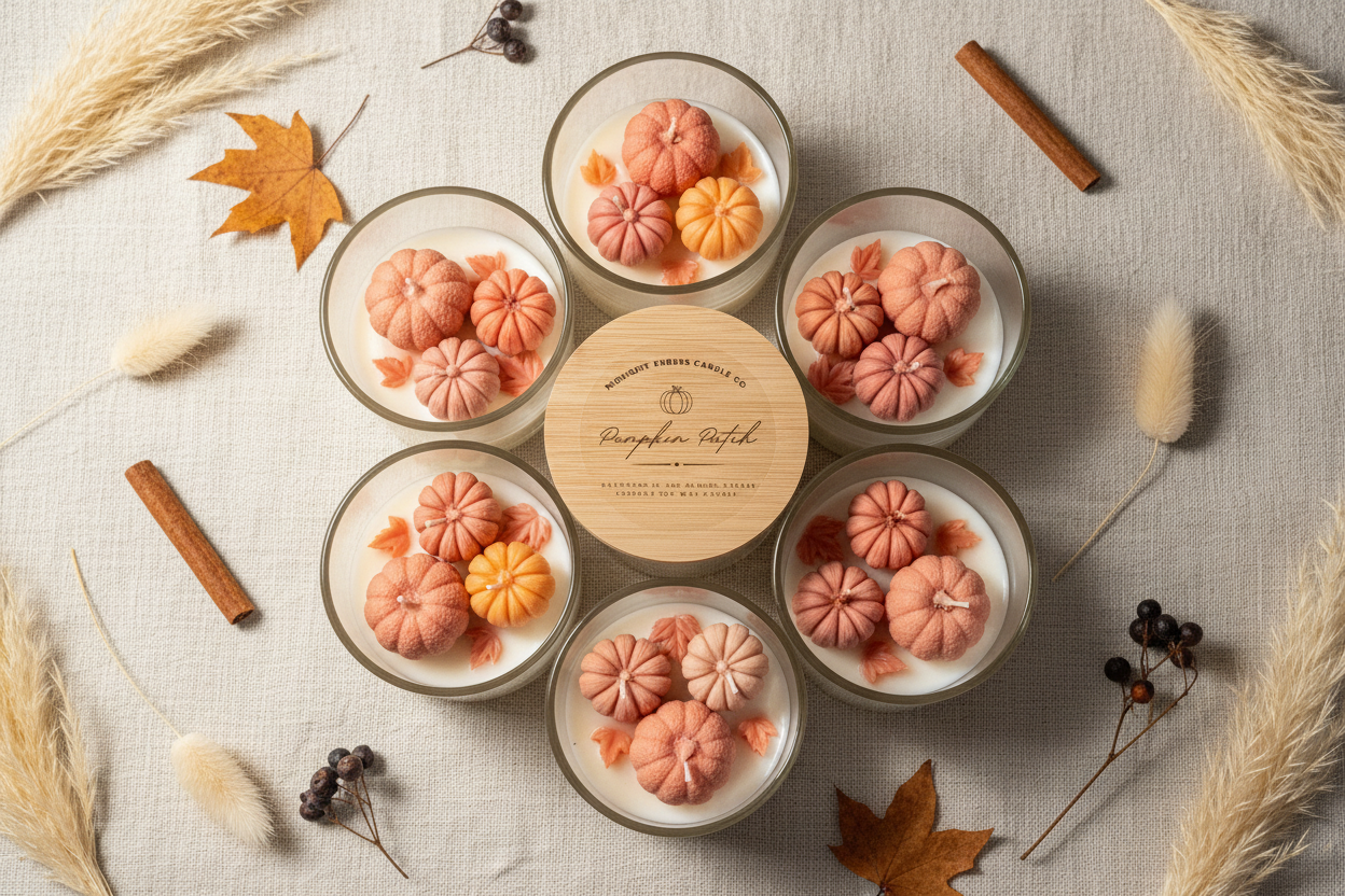Pumpkin Patch Candle - Overhead Flat Lay
