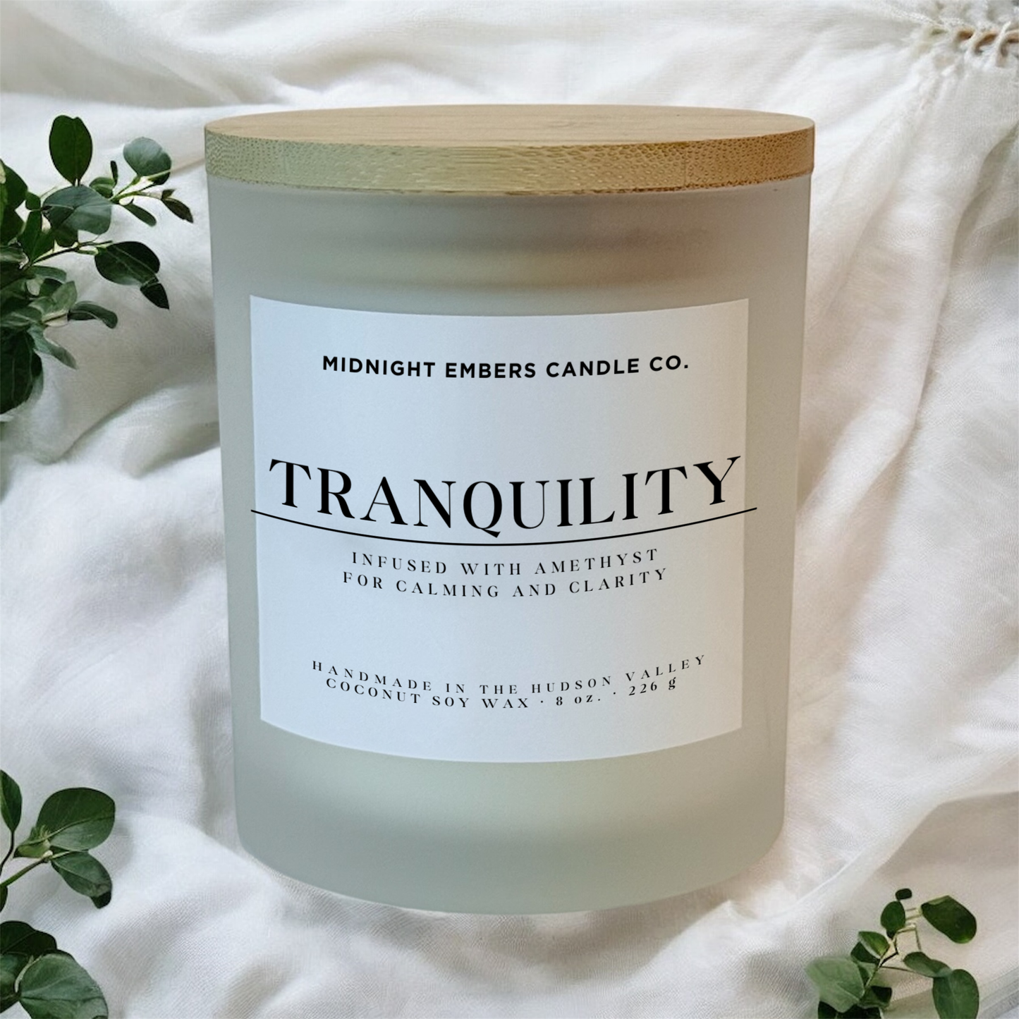 Tranquility: Amethyst Infused Crystal Candle